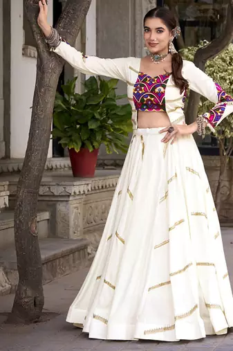 Dazzle in Pure Rayon Sequin Lace Touch-Up Lehenga Choli