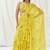 Yellow floral printed georgette saree