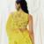 Yellow floral printed georgette saree