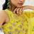 Yellow floral printed georgette saree
