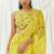 Yellow floral printed georgette saree