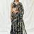 Black printed georgette saree