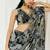 Black printed georgette saree