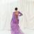 Violet floral printed georgette saree