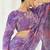 Violet floral printed georgette saree