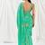 Turquoise floral printed crepe saree