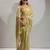Elaichi color hand work zharkhan stone satin silk saree with blouse