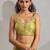 Elaichi color hand work zharkhan stone satin silk saree with blouse
