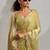 Elaichi color hand work zharkhan stone satin silk saree with blouse