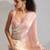Peach color zharkhan beads with stone work fendy silk two tone saree with running blouse