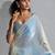 Firozi color zharkhan beads with stone work fendy silk two tone saree with running blouse