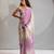 Purple color zharkhan beads with stone work fendy silk two tone saree with running blouse