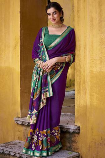 Elegant Kalamkari Print Chanderi Saree with Zari Weaving Timeless Grace