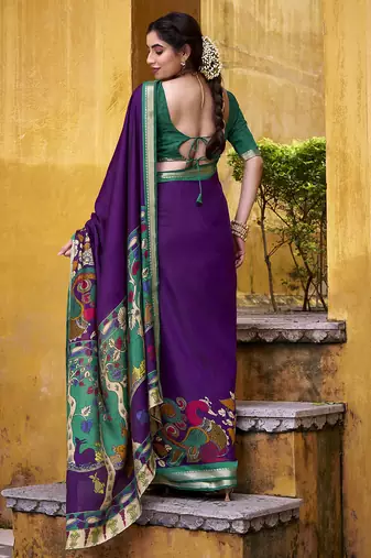 Elegant Kalamkari Print Chanderi Saree with Zari Weaving Timeless Grace