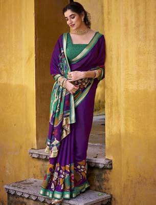 Elegant Kalamkari Print Chanderi Saree with Zari Weaving Timeless Grace 5