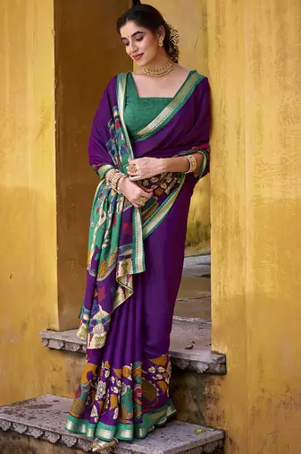 Elegant Kalamkari Print Chanderi Saree with Zari Weaving Timeless Grace