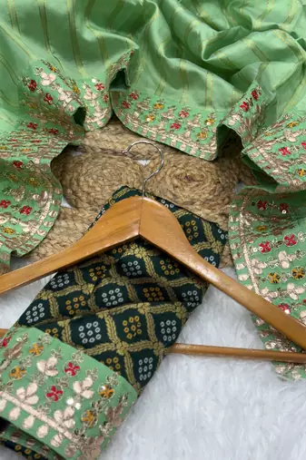 Green Color Premium Banarasi Silk blend with Rich Zari Weaving