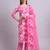 pink cotton floral printed & embroidery work kurta with trousers & dupatta set