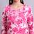 pink cotton floral printed & embroidery work kurta with trousers & dupatta set