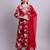 maroon cotton floral printed & embroidery work anarkali kurta with trousers & dupatta set