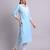 sky blue cotton buti printed & embroidery work kurta with trousers & dupatta set