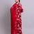maroon cotton floral printed & embroidery work anarkali kurta with trousers & dupatta set