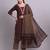 Maroon cotton buti printed & embroidery work kurta with trousers & dupatta set