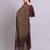 Maroon cotton buti printed & embroidery work kurta with trousers & dupatta set