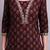 Maroon cotton buti printed & embroidery work kurta with trousers & dupatta set