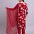 maroon cotton floral printed & embroidery work kurta with trousers & dupatta set