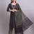 blue cotton buti printed & embroidery work kurta with trousers & dupatta set
