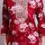 maroon cotton floral printed & embroidery work kurta with trousers & dupatta set