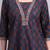 blue cotton buti printed & embroidery work kurta with trousers & dupatta set