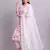 off white cotton floral printed & embroidery work kurta with trousers & dupatta set