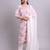 off white cotton floral printed & embroidery work kurta with trousers & dupatta set