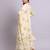 beige cotton floral printed & embroidery work kurta with trousers & dupatta set
