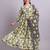 yellow cotton floral printed & embroidery work anarkali dress with dupatta set