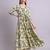 yellow cotton floral printed & embroidery work anarkali dress with dupatta set