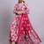 red cotton floral printed & embroidery work anarkali dress with dupatta set