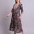 black cotton floral printed & embroidery work anarkali dress