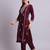 purple cotton & embroidery work kurta with trousers set