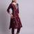 purple cotton & embroidery work kurta with trousers set