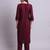 purple cotton & embroidery work kurta with trousers set