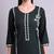 green cotton & embroidery work kurta with trousers set