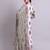 off white cotton buta printed & embroidery work anarkali kurta with trousers & dupatta set