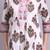 off white cotton buta printed & embroidery work anarkali kurta with trousers & dupatta set