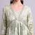 Light green cotton floral printed & embroidery work anarkali kurta with trousers & dupatta set
