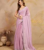 Trendmalls Art Silk swarovski Zarkan Work Saree with Unstitched Blouse Piece