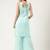 Women's embroidered rayon blue straright kurta sets