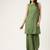 Women's embroidered rayon green straright kurta sets